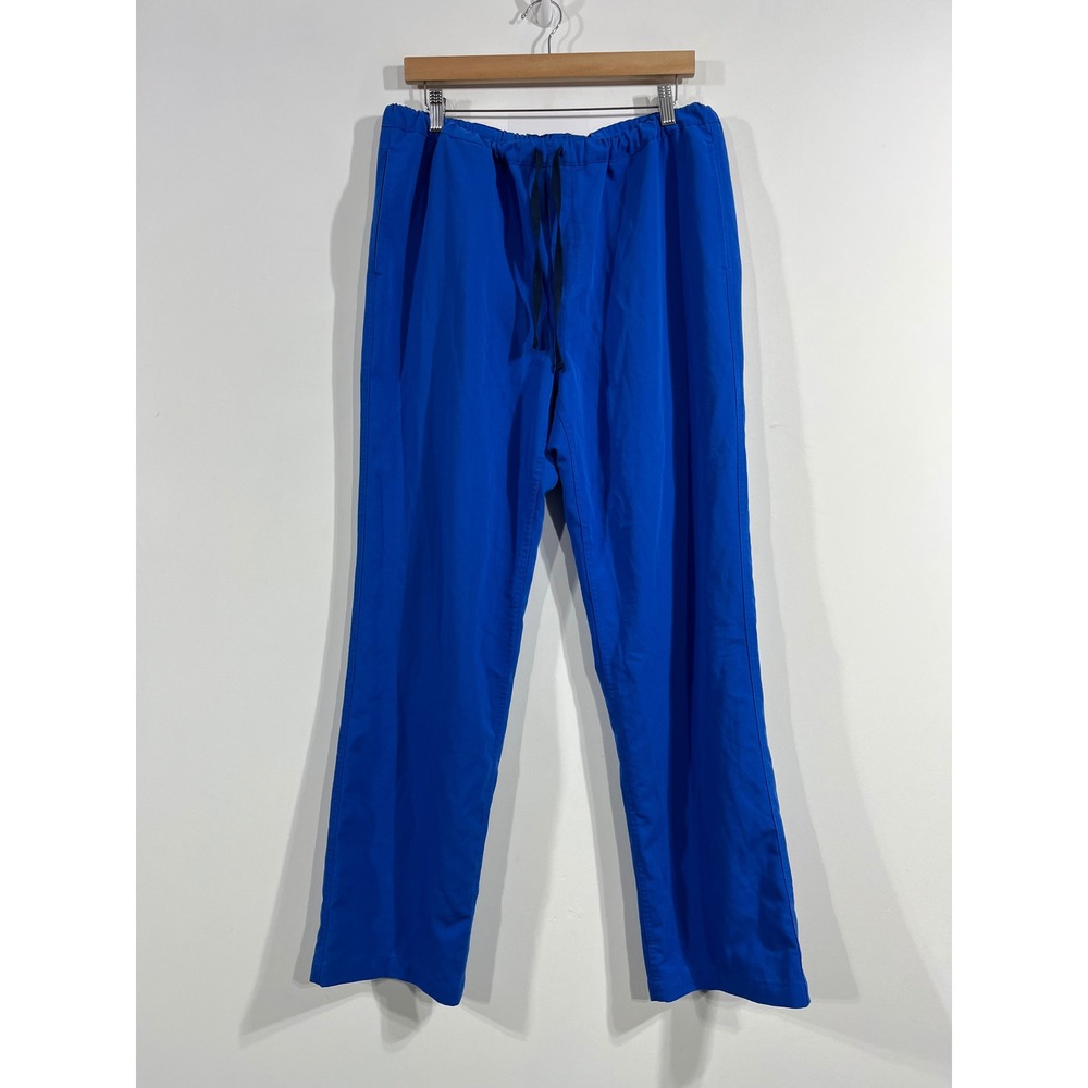 FIGS Pisco Royal Blue Technical Scrub Pants Drawstring Elastic Waist Mens Large